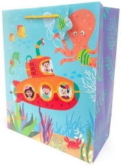 Torebka ozdobna matowa 26x32x12cm Łódź podwodna