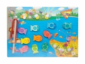 Zabawka drewniana gra rybki z wędką