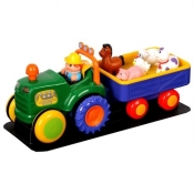 Traktor Farmer z przyczepą i zwierzątkami