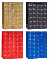 Torebka ozdobna 26x32x10cm hot-stamp mix ROZETTE