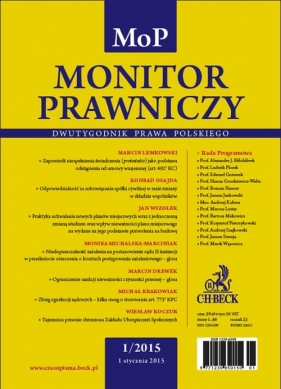 Monitor Prawniczy Nr 1/2015