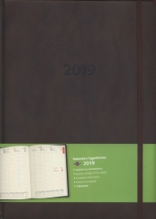Kalendarz 2019 A4 tygodniowy Lux brązowy