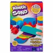 Kinetic Sand: Piasek kinetyczny - Zestaw tęczowych narzędzi + piasek 386g (6053691)