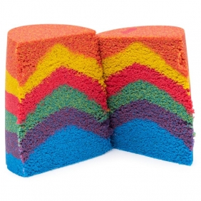 Kinetic Sand: Piasek kinetyczny - Zestaw tęczowych narzędzi + piasek 386g (6053691)