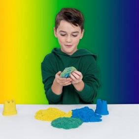 Kinetic Sand: Piasek kinetyczny - Zestaw tęczowych narzędzi + piasek 386g (6053691)