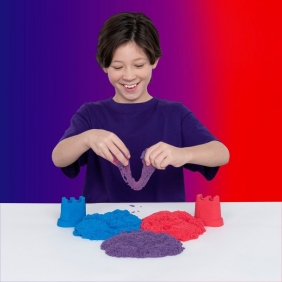 Kinetic Sand: Piasek kinetyczny - Zestaw tęczowych narzędzi + piasek 386g (6053691)