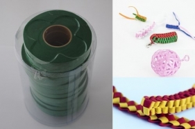 Wstążki filcowe 1cm. x 6m kolor ciemnozielony 13 sztuk