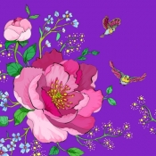 Karnet Swarovski kwadrat Kwiaty fiolet (CL0602)