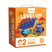 LEVEL UP! Zestaw dziecięcych puzzli dla średnio zaawansowanych - Maszyny 4w1