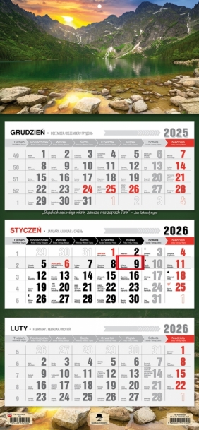 Kalendarz trójdzielny z płaską główką 2026, 1 szt.