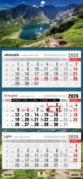Kalendarz trójdzielny z płaską główką 2026, 1 szt.