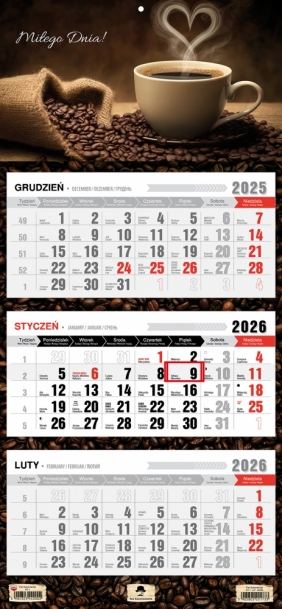 Kalendarz trójdzielny z płaską główką 2026, 1 szt.