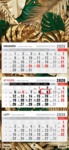 Kalendarz trójdzielny z płaską główką 2026, 1 szt.