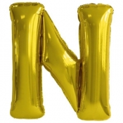 Balon foliowy litera N złota 79x86cm