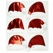 Bileciki na prezenty czapki Mikołaja 6szt