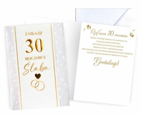 Karnet Rocznica ślubu 30