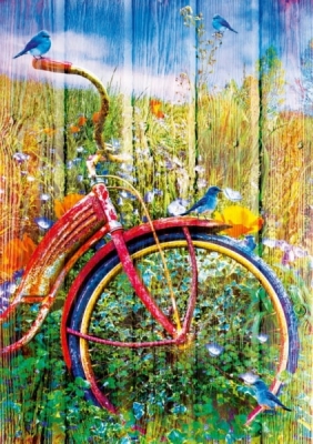 Bluebird Puzzle 1000: Czerwony rower z ptakami (70300)
