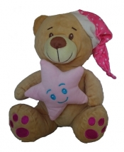 Miś Tymon z gwiazdką różowy 28 cm (4500)