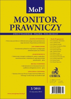 Monitor Prawniczy Nr 2/2015