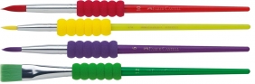 Pędzle szkolne z miękkim uchwytem Faber-Castell, 4 sztuki (481600 FC)