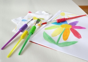 Pędzle szkolne z miękkim uchwytem Faber-Castell, 4 sztuki (481600 FC)