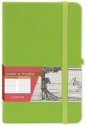 Notes A7 z gumką Secesja kratka zielony
