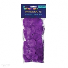 Pompony akrylowe mix fiolotowe (24 sztuki)