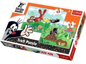 Puzzle Krecik 2 w 1 Zabawy na polanie (34400) - <br />