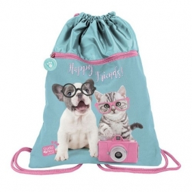 Worek na buty Studio Pets błękitno-różowy Happy Friends (PTK-713)