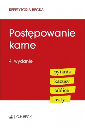 Postępowanie karne. Pytania, Kazusy, Tablice, Testy