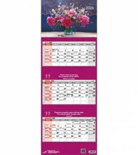 Kalendarz 2026 trójdzielny kwiaty