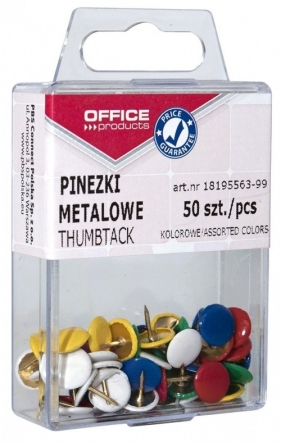 Pinezki kolorowe OFFICE PRODUCTS 10x50 sztuk