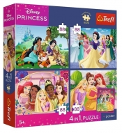 Puzzle 4w1 Disney Princess + plakat TREFL