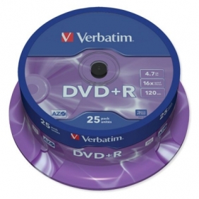 Płyta Verbatim DVD+R 4,7 GB x16 cake box 25 szt.