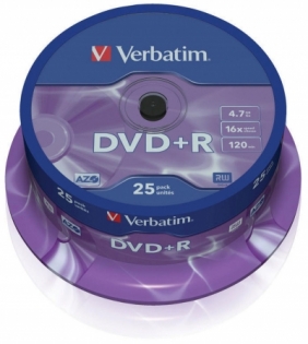 Płyta Verbatim DVD+R 4,7 GB x16 cake box 25 szt.