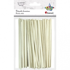 Patyki drewniane, 100 szt. - naturalne (361599)