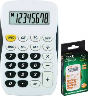 Kalkulator kieszonkowy biało-czarny TR-295-K (120-1769)