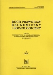 Ruch prawniczy ekonomiczny i socjologiczny 76/2014 Zeszyt 1