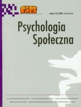 Psychologia społeczna numer 1 (1)2006