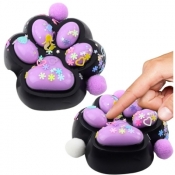 Gniotek Kocia łapka antystres Squishy czarno-fiol