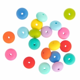 Koraliki silikonowe vibrant rainbow 20szt