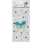 Kryształki samoprzylepne motyl 3D 75x60mm 82szt
