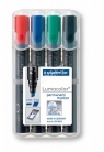 Marker Lumocolor, wodoodporny, ścięty, 4 kol. w etui box S 350 WP4