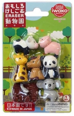 Zestaw gumek do ścierania - Zoo