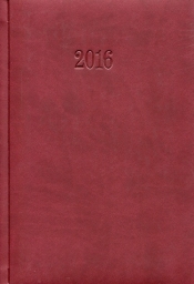 Kalendarz 2016 Książkowy dzienny A5 bordo mat - <br />