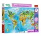 Puzzle 104 Trefliki Mapa świata Zwierzęta TREFL
