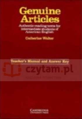 Genuine Articles Teacher's manual with key - Catherine Walter