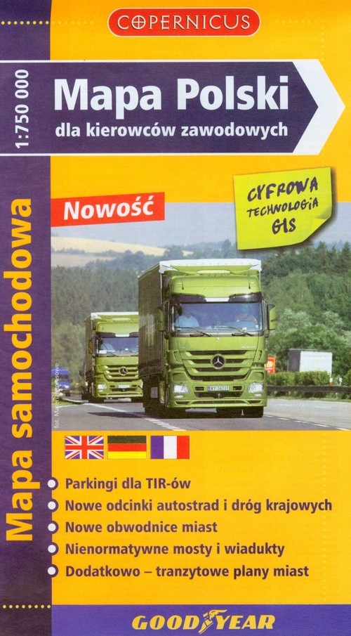 Polska Mapa Polski dla kierowców zawodowych 1: 750 000