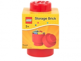 Lego, okrągły pojemnik klocek Brick 1 - Czerwony (40301730)