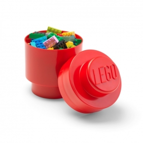 Lego, okrągły pojemnik klocek Brick 1 - Czerwony (40301730)